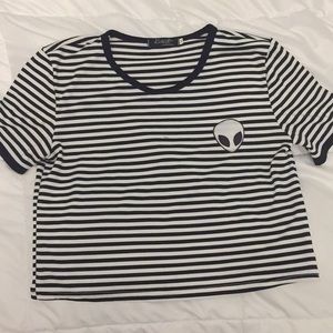 STRIPED ALIEN CROP TOP